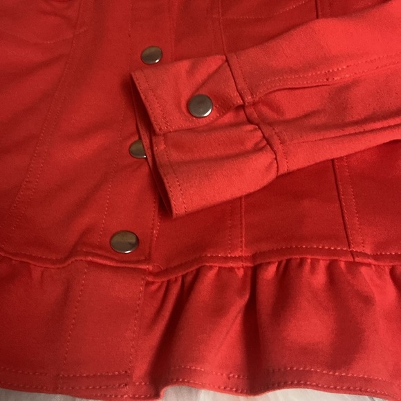 Baccini Sz M Orange with Silver Buttons Collar Long Sleeve Women’s Jacket - Picture 6 of 8